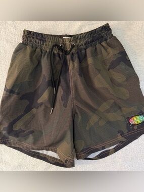 Slunks Where’dyago? Camo Volleyball Athletic Shorts Drawstring Quick-Dry Lined